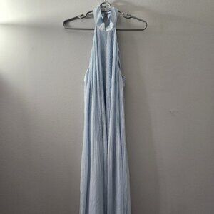 NWT - H&M Blue Halter Maxi Dress – Grecian Goddess Evening Gown, Size 6